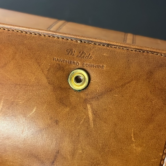 Vintage 1970s Di Lido Genuine Cowhide Leather Caramel Brown Checkbook Wallet - Picture 8 of 14
